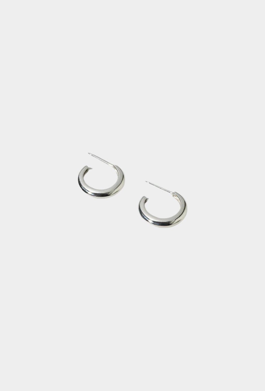Maslo Jewelry - Medium Classic Hoops - Sterling Silver - Earrings - YUCCA, medium gold modern hoop earrings for daily style.