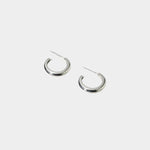 Maslo Jewelry - Medium Classic Hoops - Sterling Silver - Earrings - YUCCA, medium gold modern hoop earrings for daily style.