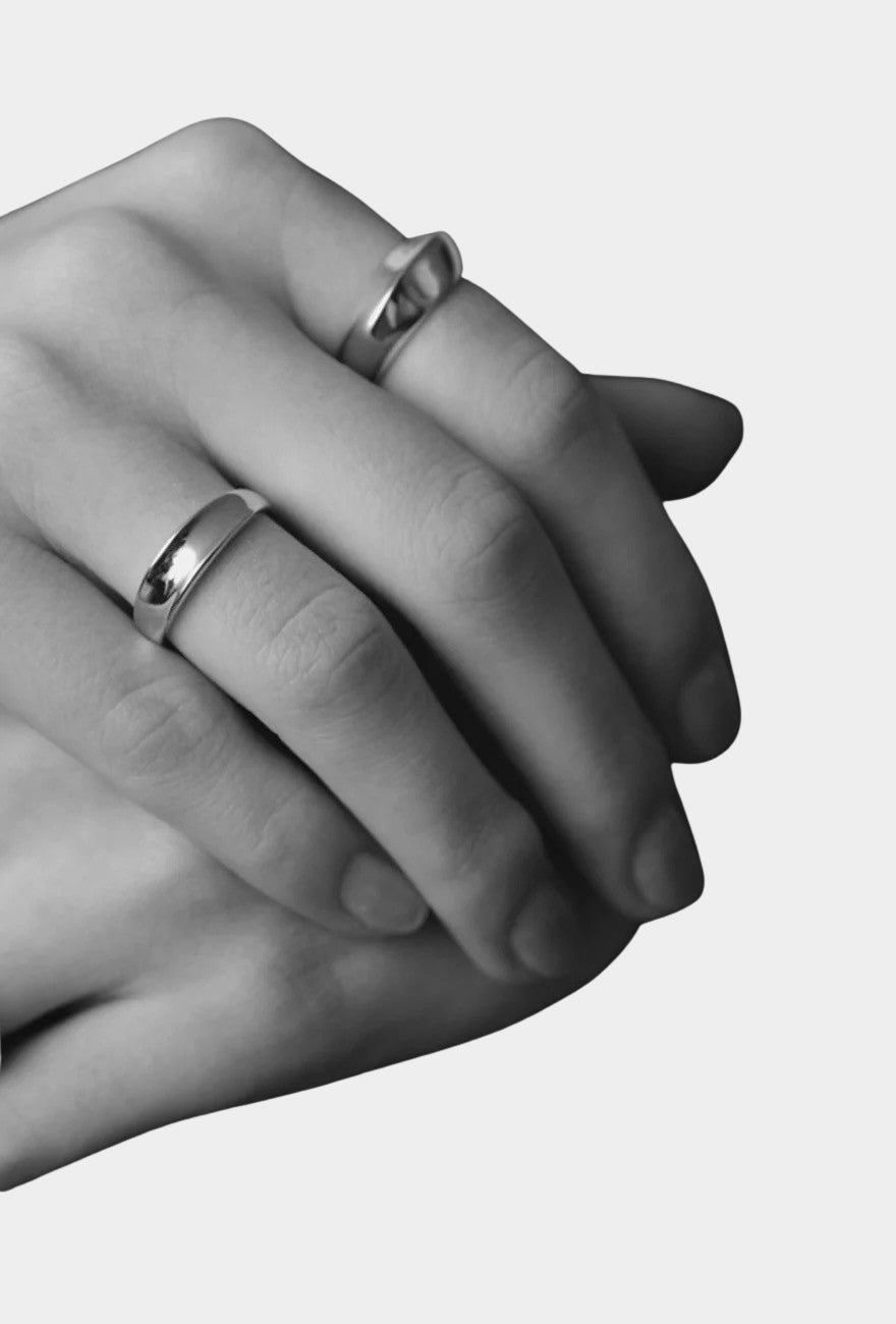 Maslo Jewelry - Crescent Ring - Sterling Silver - Rings - YUCCA, sterling silver stackable rings, Denver unique jewelry.