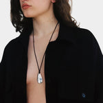 Maslo - Large Pebble Pendant Necklace - YUCCA, minimalist sculptural jewelry for women, women’s artistic jewelry.