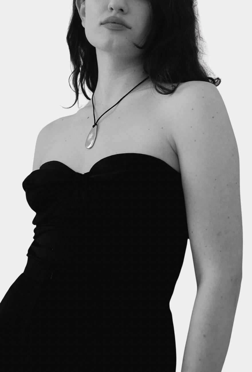 Maslo - Large Pebble Pendant Necklace - YUCCA, minimalist sculptural jewelry for women, women’s artistic jewelry.