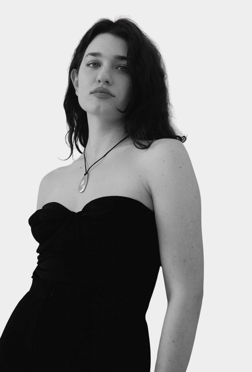 Maslo - Large Pebble Pendant Necklace - YUCCA, minimalist sculptural jewelry for women, women’s artistic jewelry.