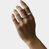 Maslo - Outlined Domed Ring - Sterling Silver - Rings - YUCCA, sculptural artistic jewelry for women, unique jewelry Denver.