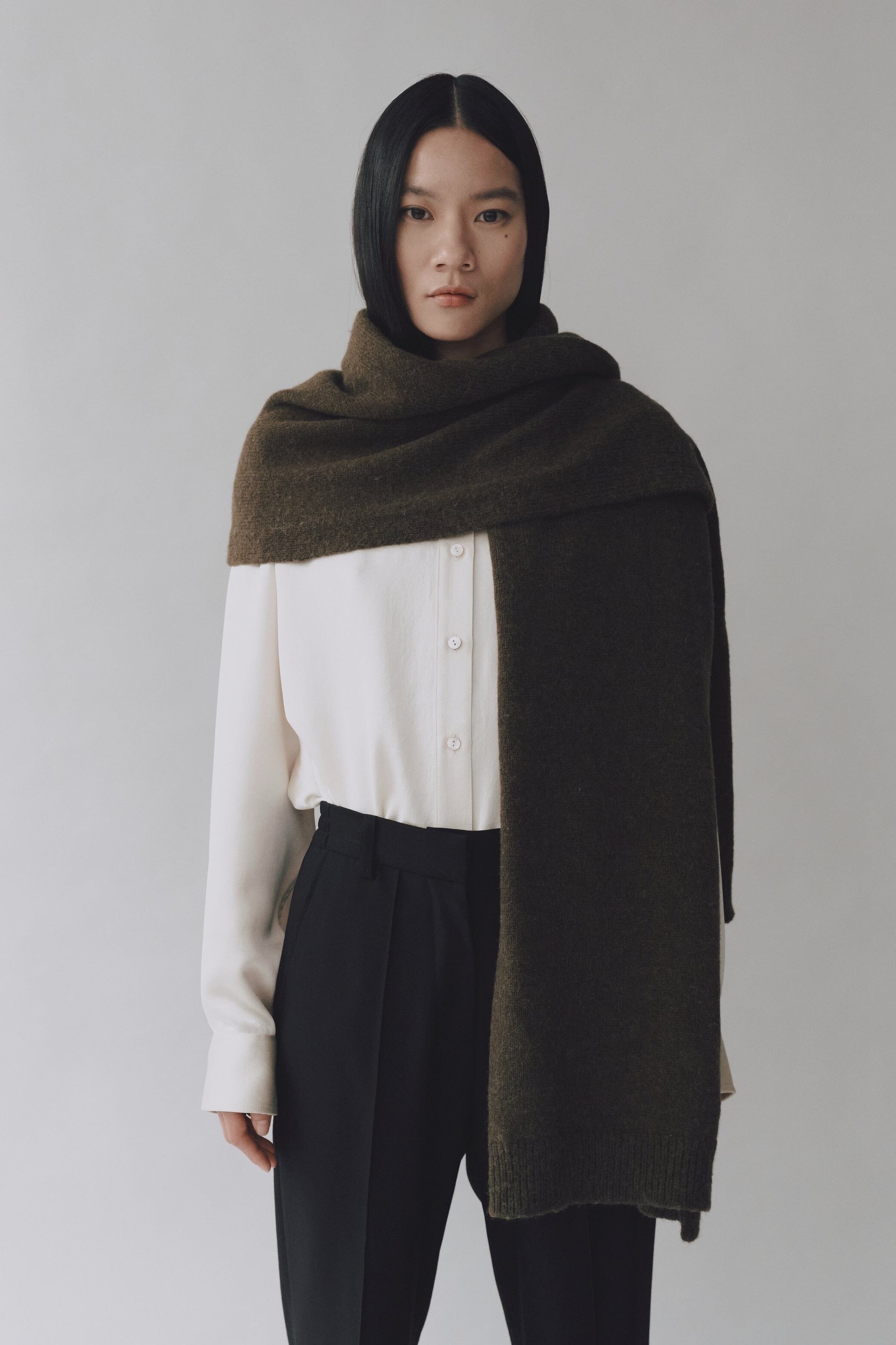 Mijeong Park | Alpaca Blend Knit Scarf In Brown - SHOP YUCCA Scarf MIJEONG PARK - YUCCA 