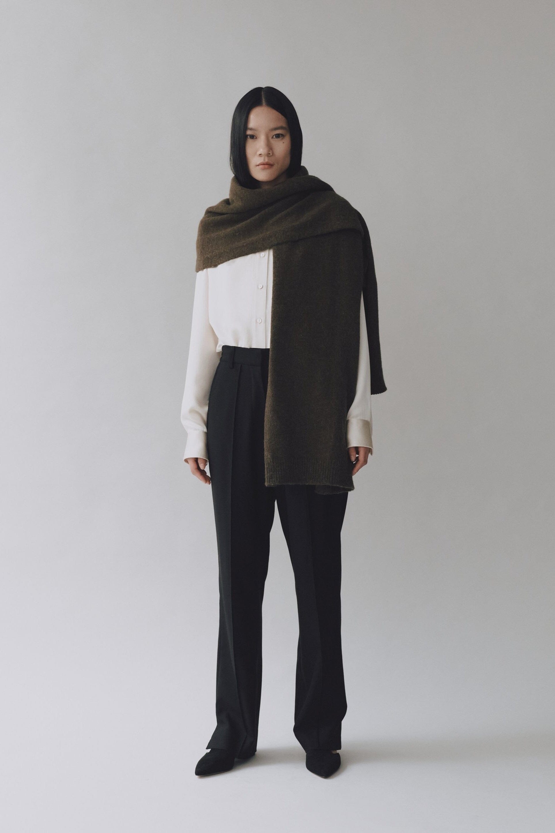 Mijeong Park | Alpaca Blend Knit Scarf In Brown - SHOP YUCCA Scarf MIJEONG PARK - YUCCA 