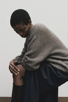 Mijeong Park | Alpaca Blend Wholegarment Knit In Gray - SHOP YUCCA Sweater MIJEONG PARK - YUCCA 