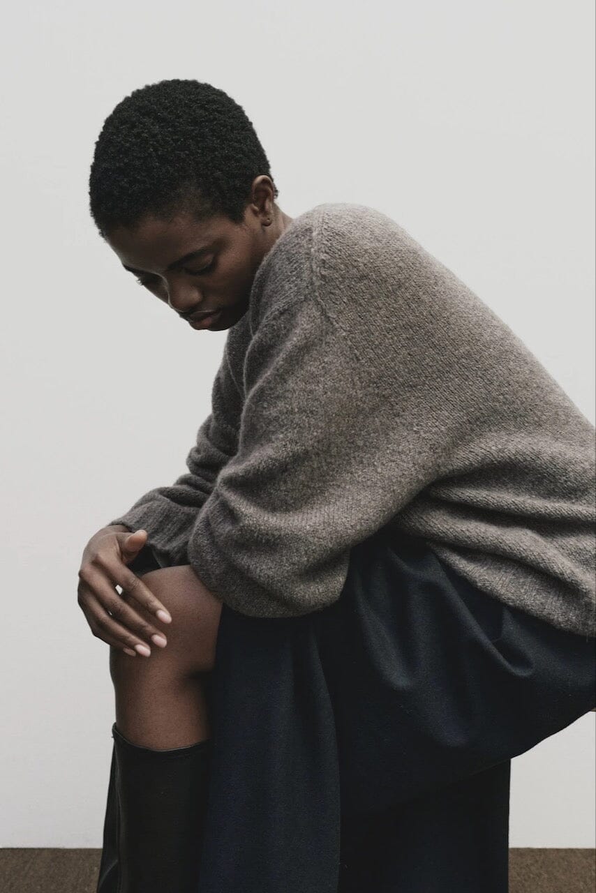 Mijeong Park | Alpaca Blend Wholegarment Knit In Gray - SHOP YUCCA Sweater MIJEONG PARK - YUCCA 