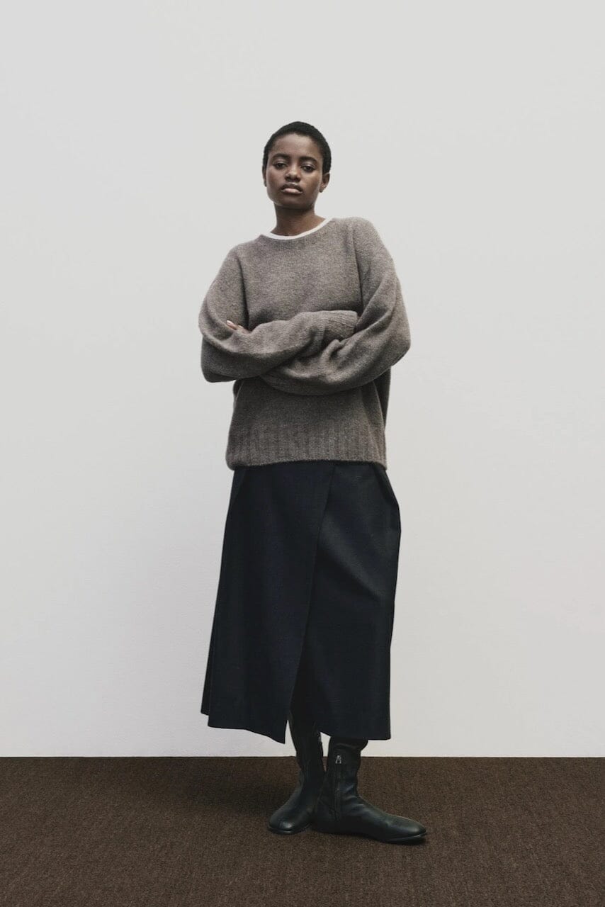Mijeong Park | Alpaca Blend Wholegarment Knit In Gray - SHOP YUCCA Sweater MIJEONG PARK - YUCCA 