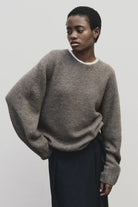 Mijeong Park | Alpaca Blend Wholegarment Knit In Gray - SHOP YUCCA Sweater MIJEONG PARK - YUCCA 