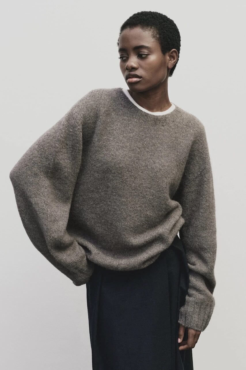 Mijeong Park | Alpaca Blend Wholegarment Knit In Gray - SHOP YUCCA Sweater MIJEONG PARK - YUCCA 
