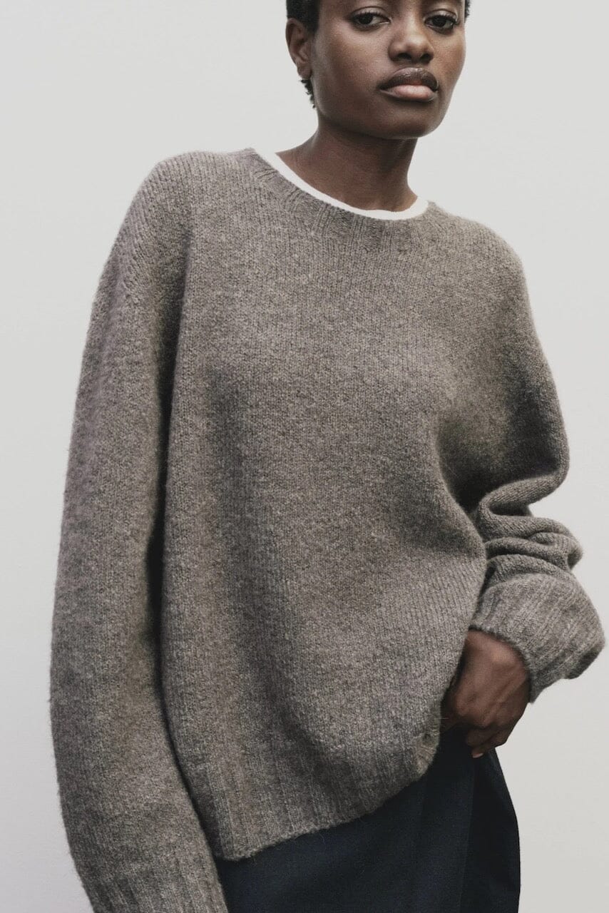Mijeong Park | Alpaca Blend Wholegarment Knit In Gray - SHOP YUCCA Sweater MIJEONG PARK - YUCCA 
