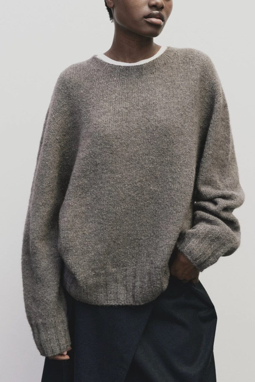 Mijeong Park | Alpaca Blend Wholegarment Knit In Gray - SHOP YUCCA Sweater MIJEONG PARK - YUCCA 
