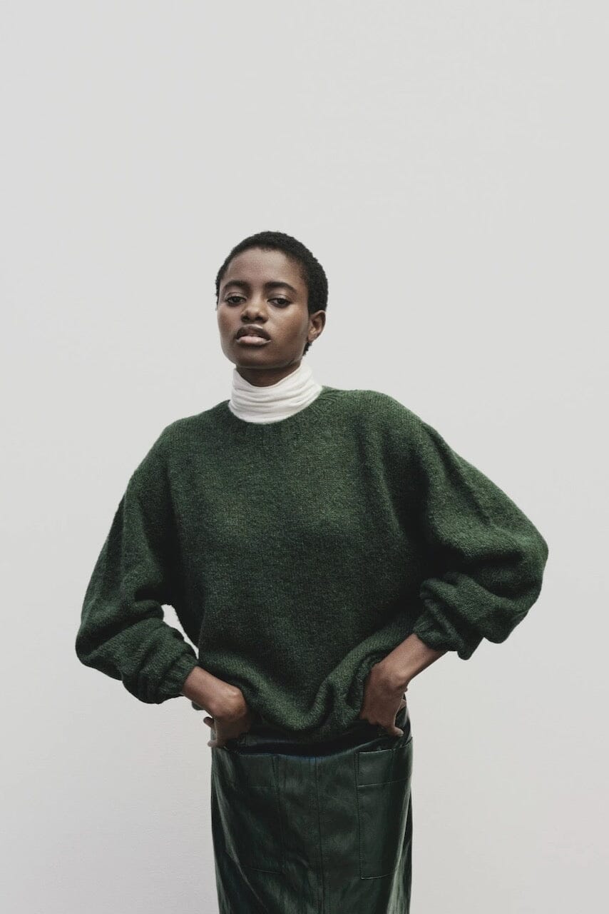 Mijeong Park | Alpaca Blend Wholegarment Knit In Green - SHOP YUCCA Sweater MIJEONG PARK - YUCCA 