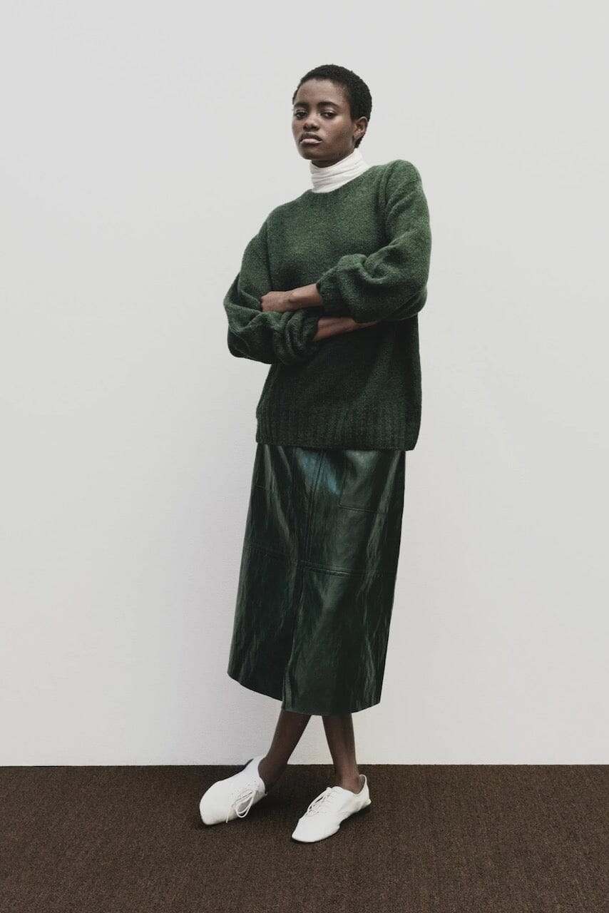 Mijeong Park | Alpaca Blend Wholegarment Knit In Green - SHOP YUCCA Sweater MIJEONG PARK - YUCCA 