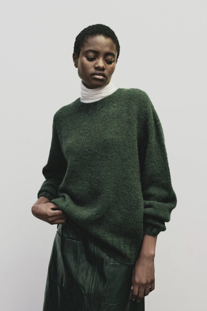 Mijeong Park | Alpaca Blend Wholegarment Knit In Green - SHOP YUCCA Sweater MIJEONG PARK - YUCCA 