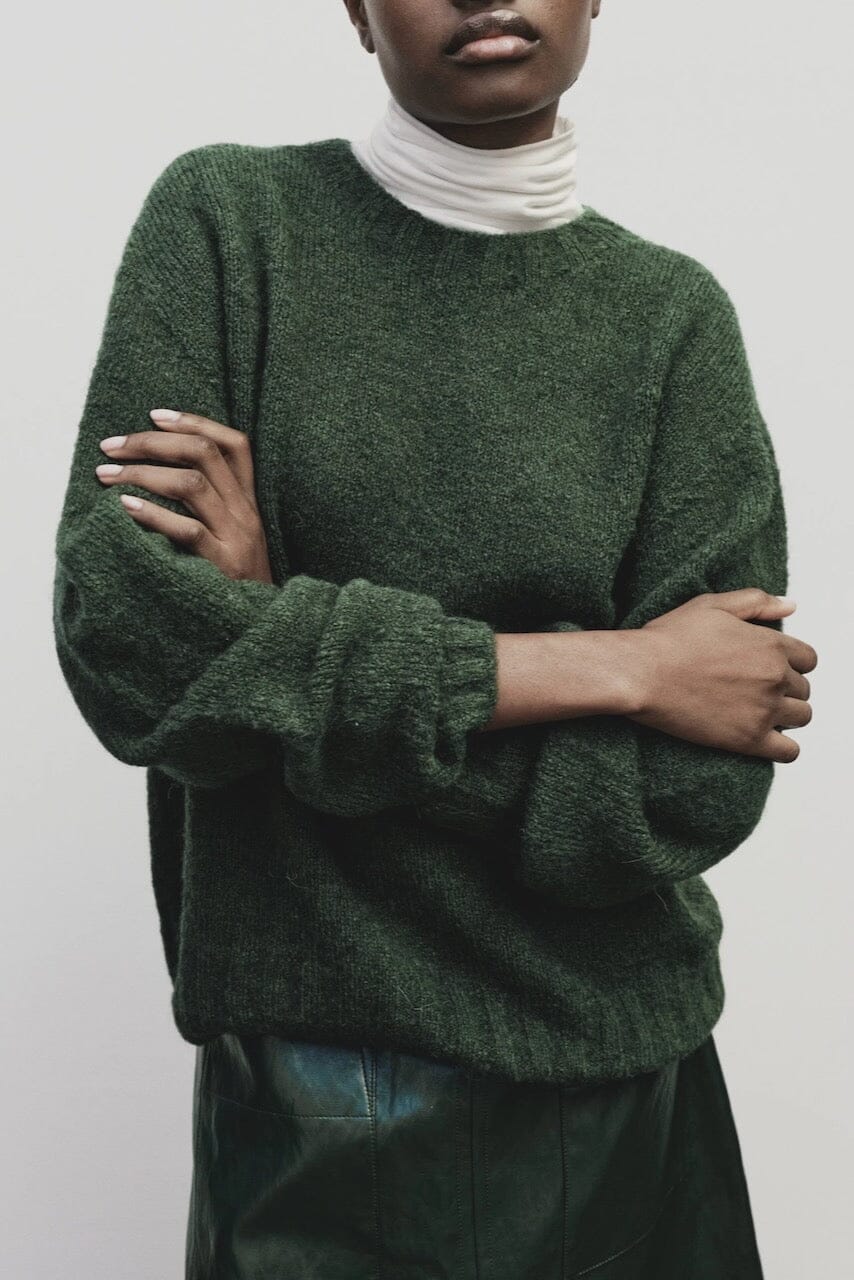 Mijeong Park - Alpaca Blend Wholegarment Knit - Green - Sweater - YUCCA, Yucca store Denver, boutiques near me.