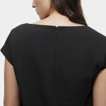 Mijeong Park balloon maxi dress black back detail invisible zipper structured fabric