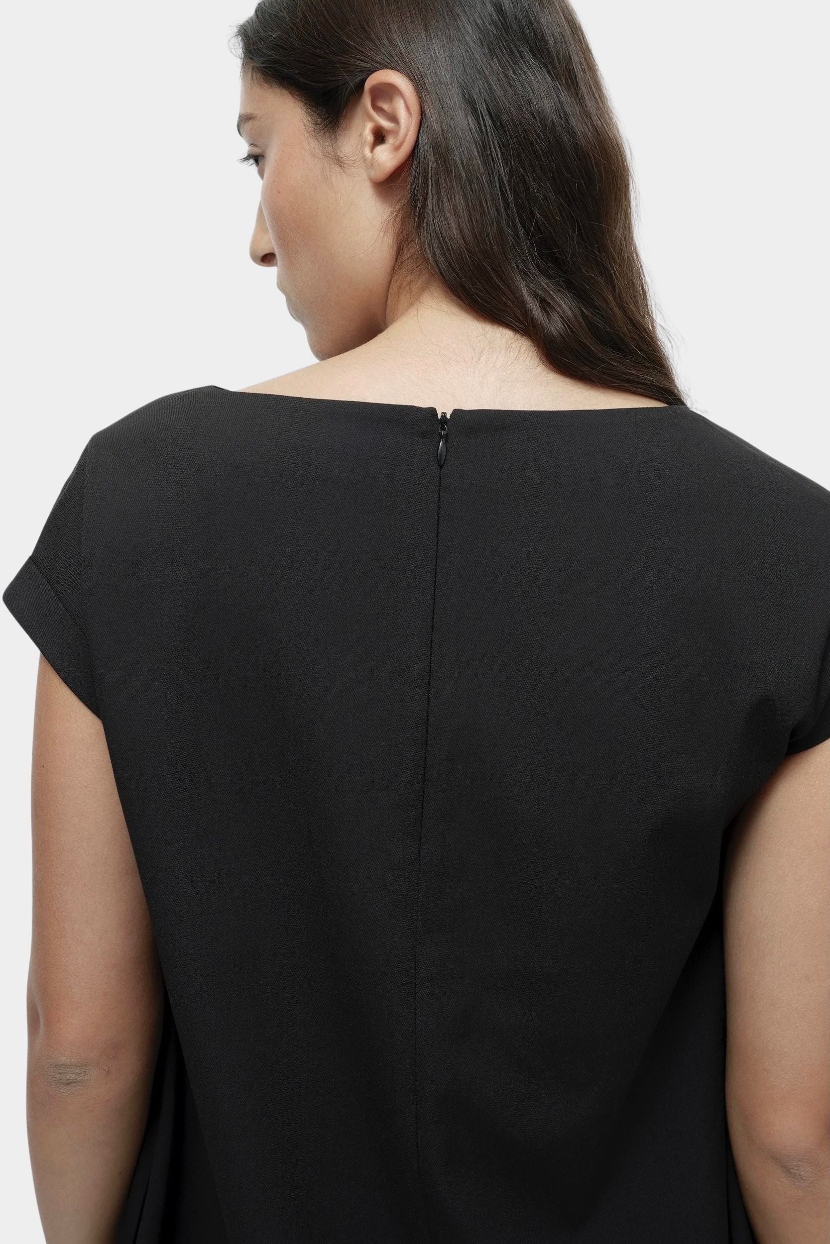 Mijeong Park balloon maxi dress black back detail invisible zipper structured fabric