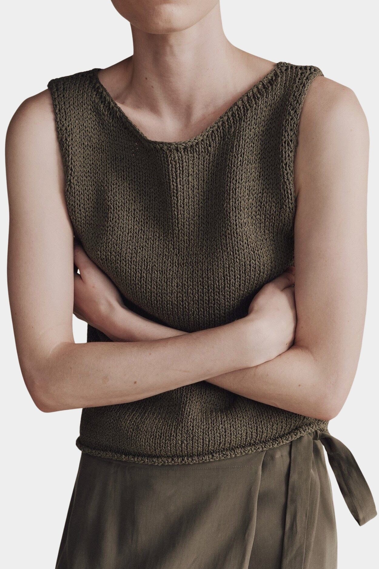Mijeong Park | Boat Neck Knit Tank in Olive - SHOP YUCCA Tank Top MIJEONG PARK - YUCCA 