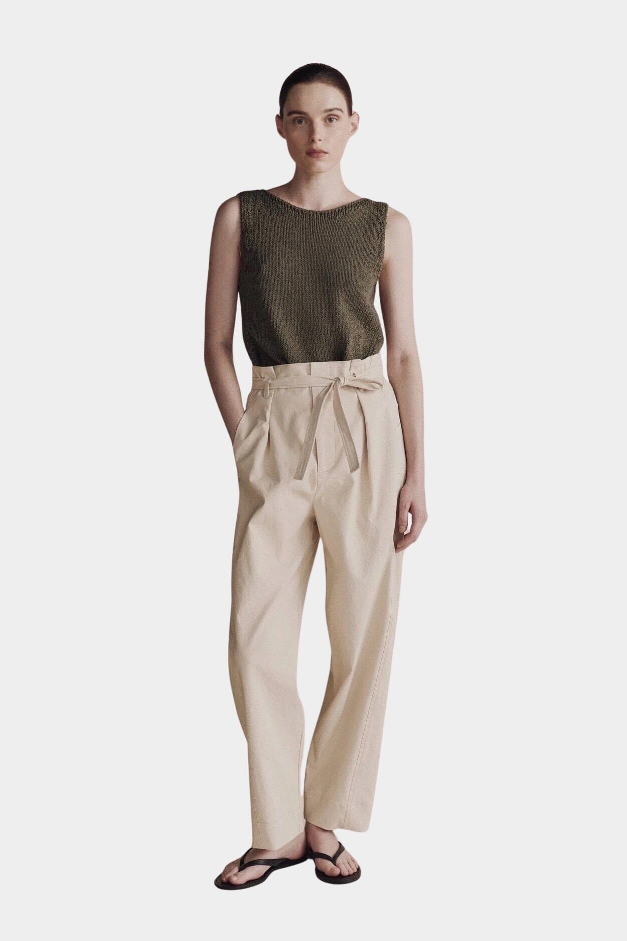Mijeong Park | Boat Neck Knit Tank in Olive - SHOP YUCCA Tank Top MIJEONG PARK - YUCCA 