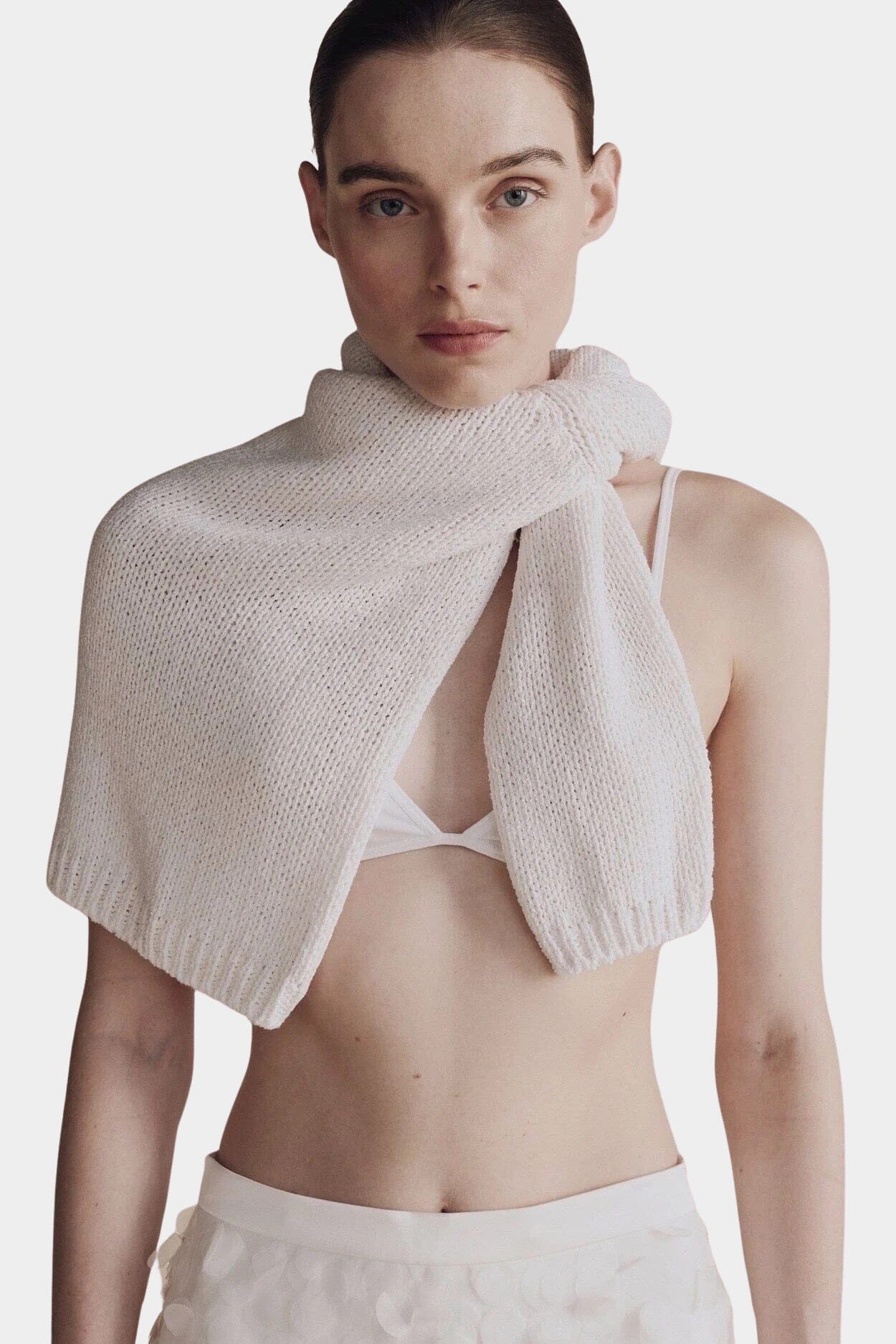 Mijeong Park - Boat Neck Sweater - White - Sweater - YUCCA, boutiques near me, women’s high quality knitwear.