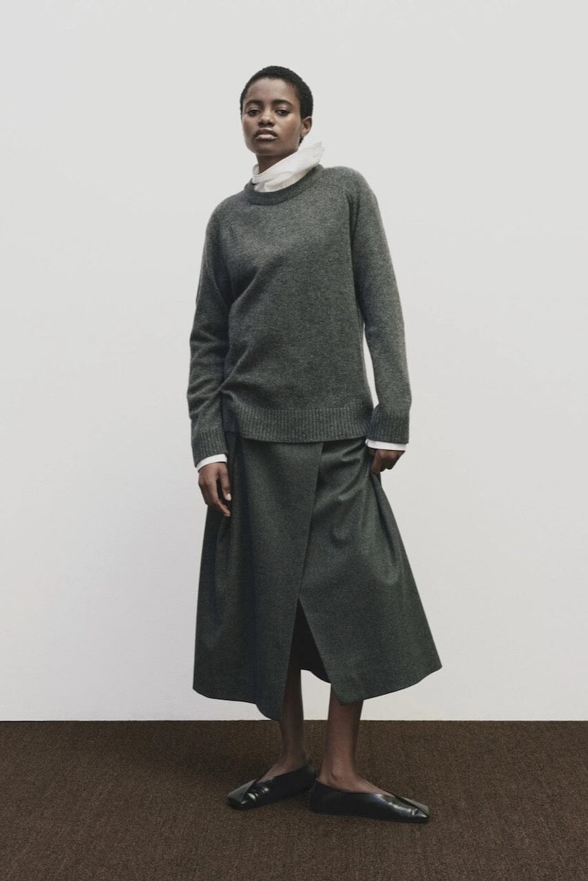 Mijeong Park - Cashmere Blend Crewneck Knit - Gray - Sweater - YUCCA, Yucca store Denver, women’s clothing boutique near me.