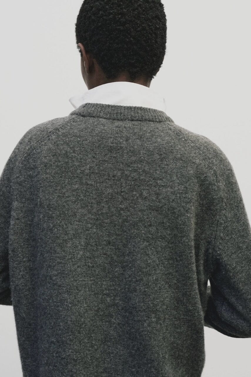 Mijeong Park - Cashmere Blend Crewneck Knit - Gray - Sweater - YUCCA, Yucca store Denver, women’s clothing boutique near me.