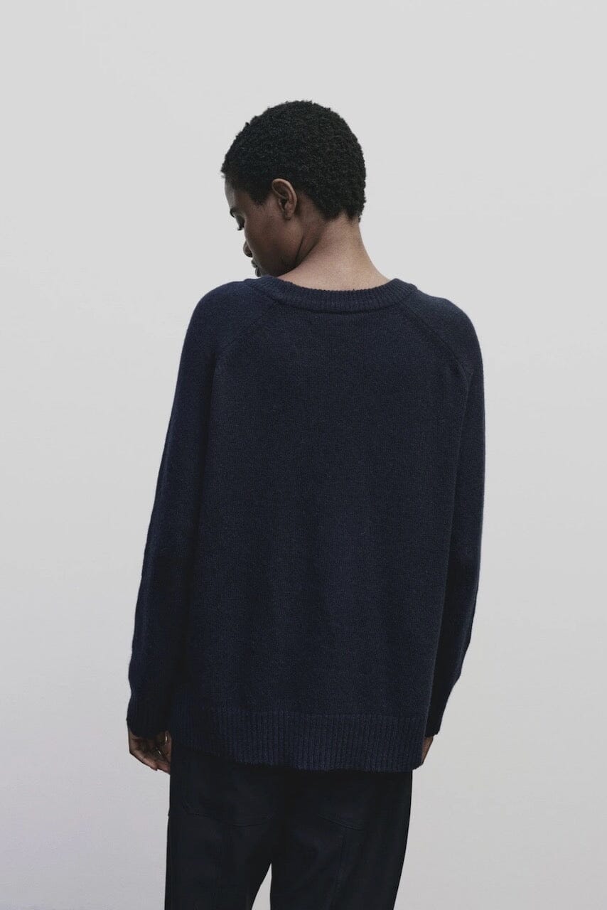 Mijeong Park - Cashmere Blend Crewneck Knit - Navy - Sweater - YUCCA, Yucca store Denver, women’s clothing boutique near me.