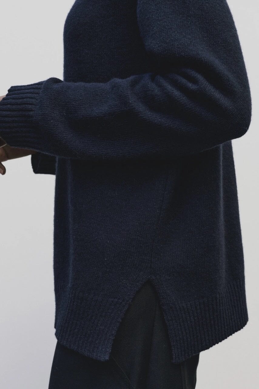 Mijeong Park - Cashmere Blend Crewneck Knit - Navy - Sweater - YUCCA, Yucca store Denver, women’s clothing boutique near me.