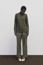 Mijeong Park | Cashmere Blend Crewneck Knit In Olive - SHOP YUCCA Sweater MIJEONG PARK - YUCCA 