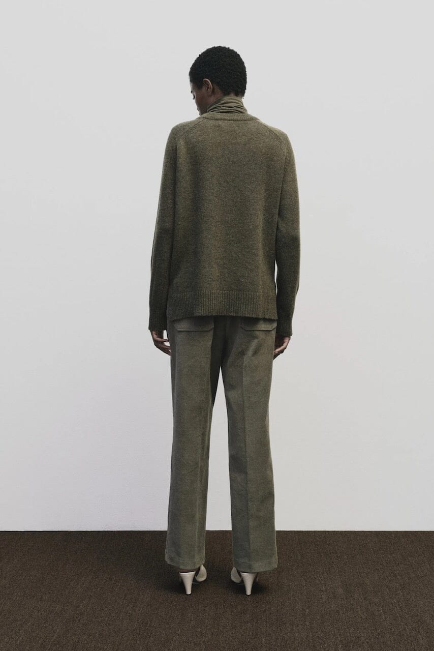 Mijeong Park | Cashmere Blend Crewneck Knit In Olive - SHOP YUCCA Sweater MIJEONG PARK - YUCCA 