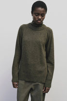 Mijeong Park | Cashmere Blend Crewneck Knit In Olive - SHOP YUCCA Sweater MIJEONG PARK - YUCCA 