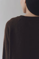 Mijeong Park | Cashmere Blend Crewneck Knit In Brown - SHOP YUCCA Sweater MIJEONG PARK - YUCCA 