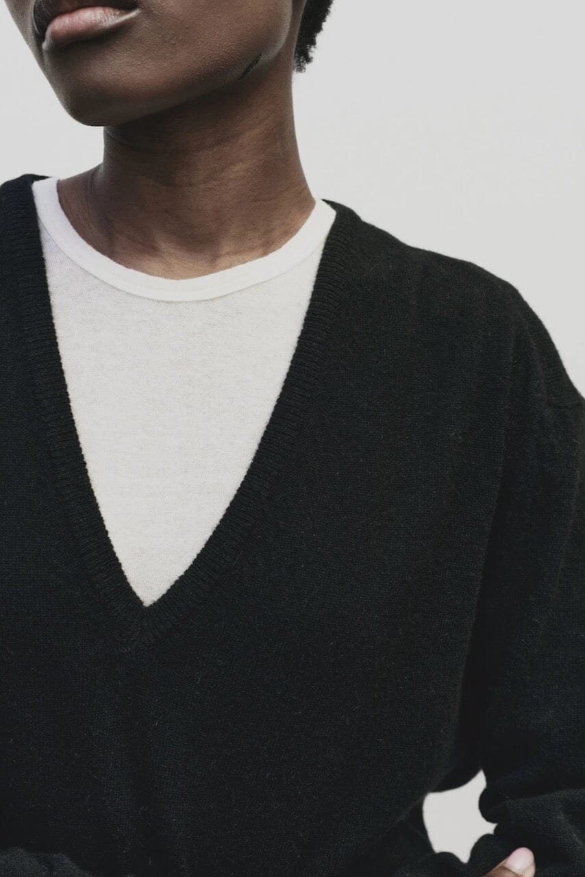 Mijeong Park - Cashmere Blend V-Neck Knit - Black - Sweater - YUCCA, Yucca store Denver, women’s clothing boutique near me.