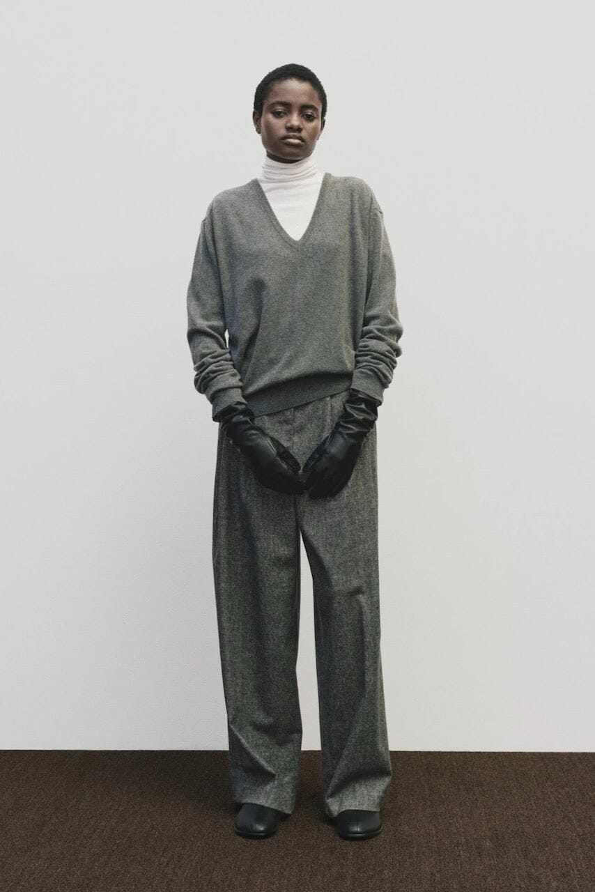 Mijeong Park - Cashmere Blend V-Neck Knit - Gray - Sweater - YUCCA, boutiques near me, women’s high quality knitwear.