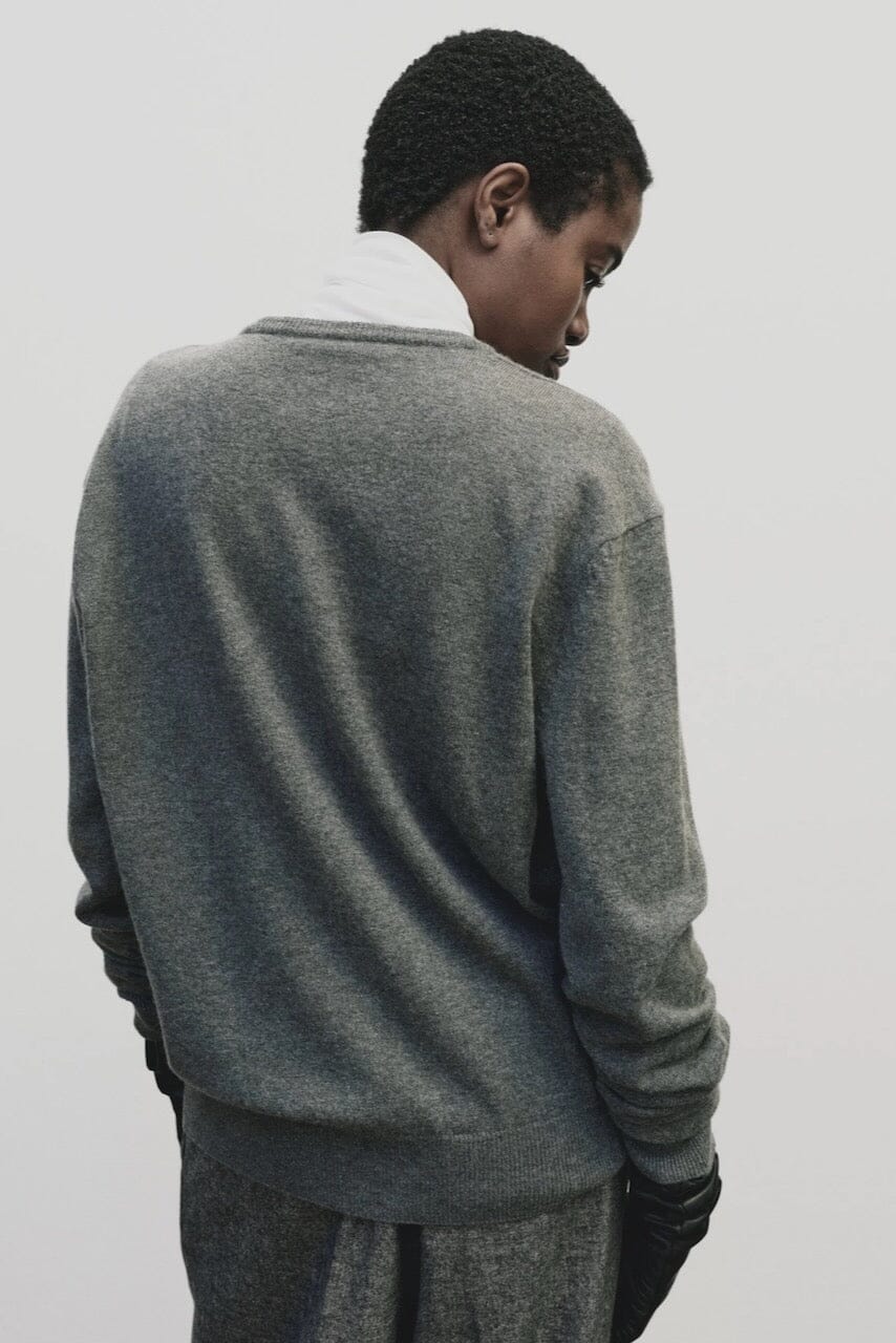 Mijeong Park - Cashmere Blend V-Neck Knit - Gray - Sweater - YUCCA, boutiques near me, women’s high quality knitwear.