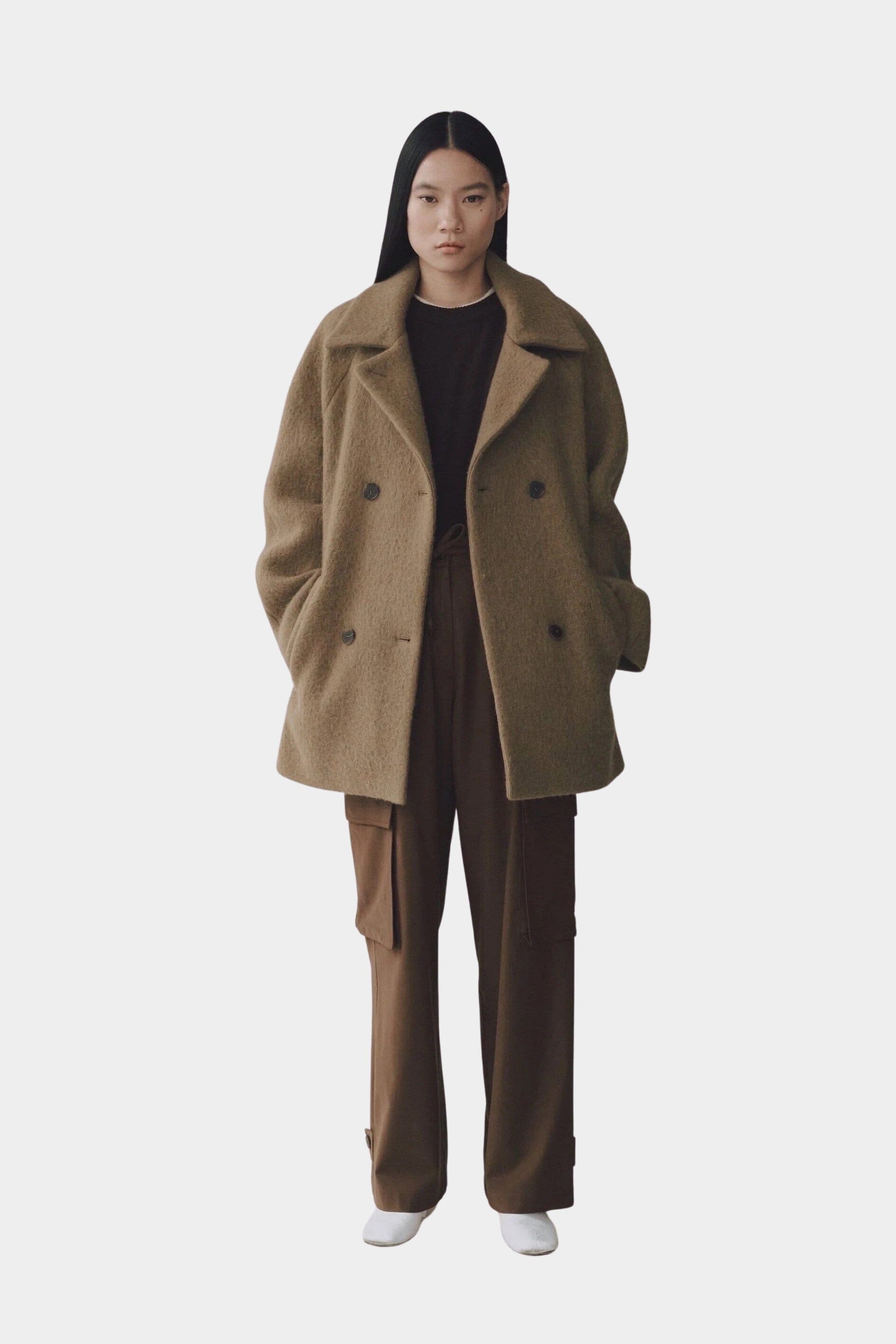 Mijeong Park | Wool & Alpaca Blend Boucle Coat In Camel - SHOP YUCCA Coats & Jackets MIJEONG PARK - YUCCA 