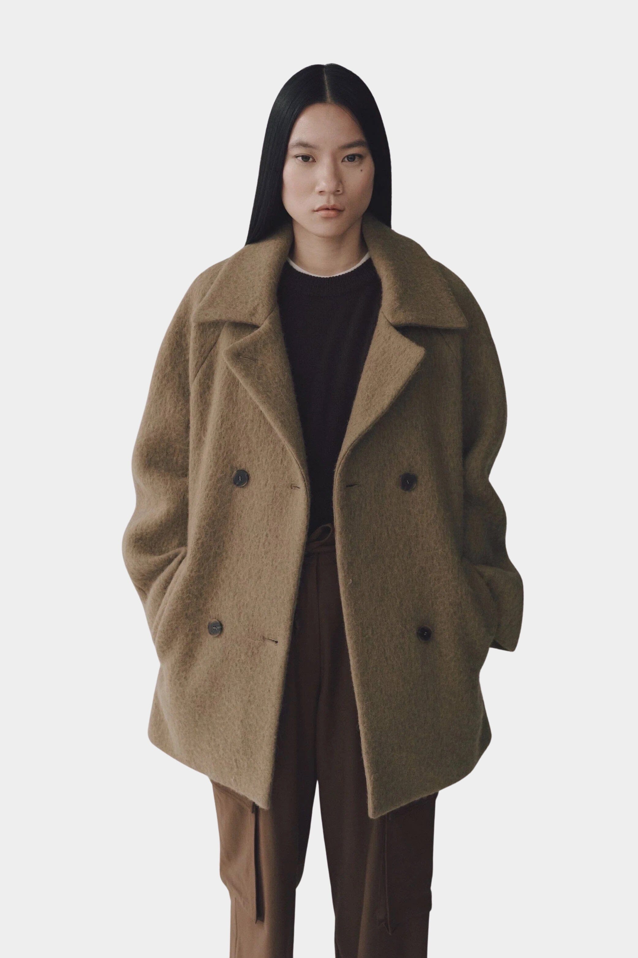 Mijeong Park | Wool & Alpaca Blend Boucle Coat In Camel - SHOP YUCCA Coats & Jackets MIJEONG PARK - YUCCA 
