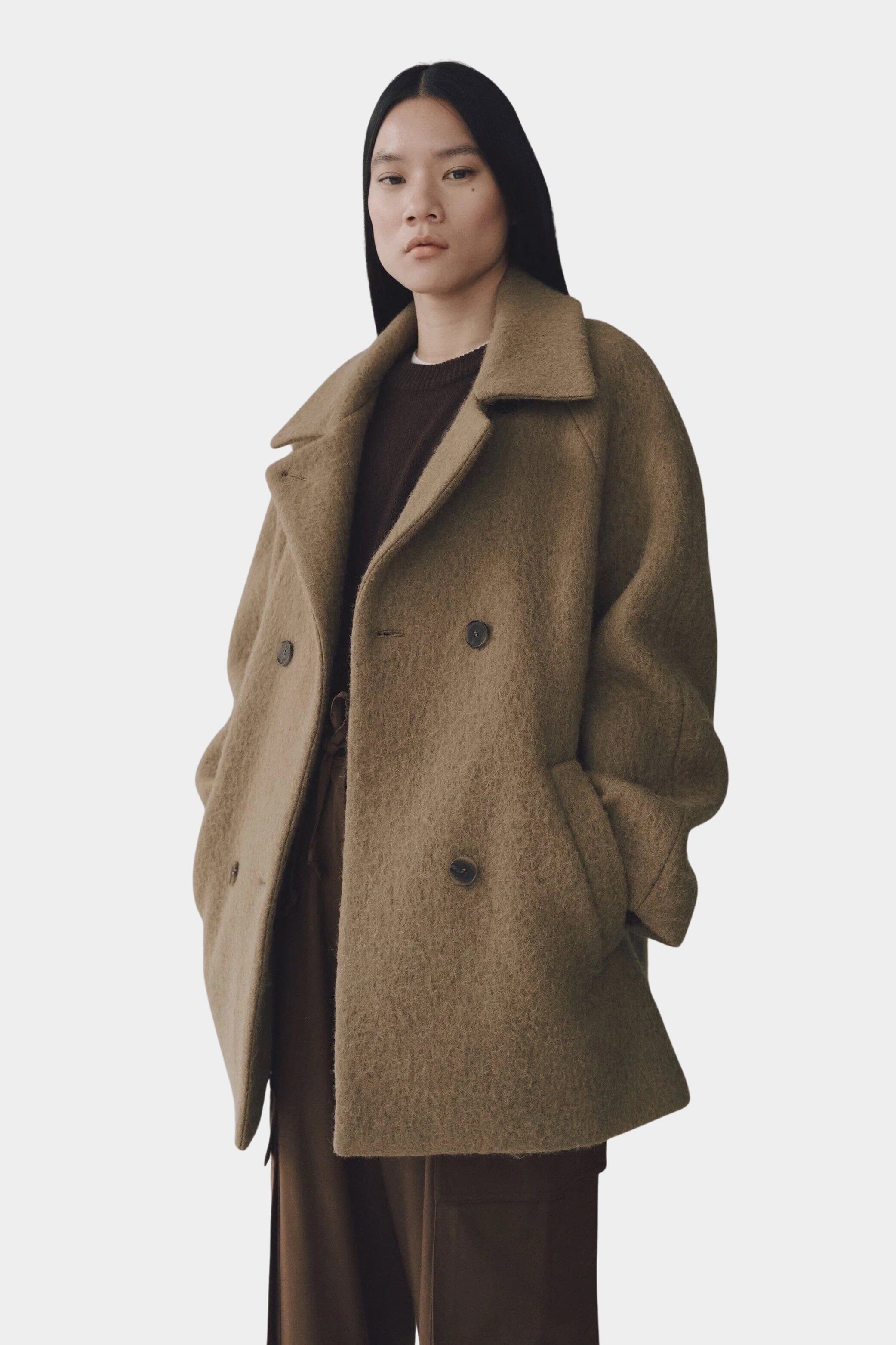 Mijeong Park | Wool & Alpaca Blend Boucle Coat In Camel - SHOP YUCCA Coats & Jackets MIJEONG PARK - YUCCA 