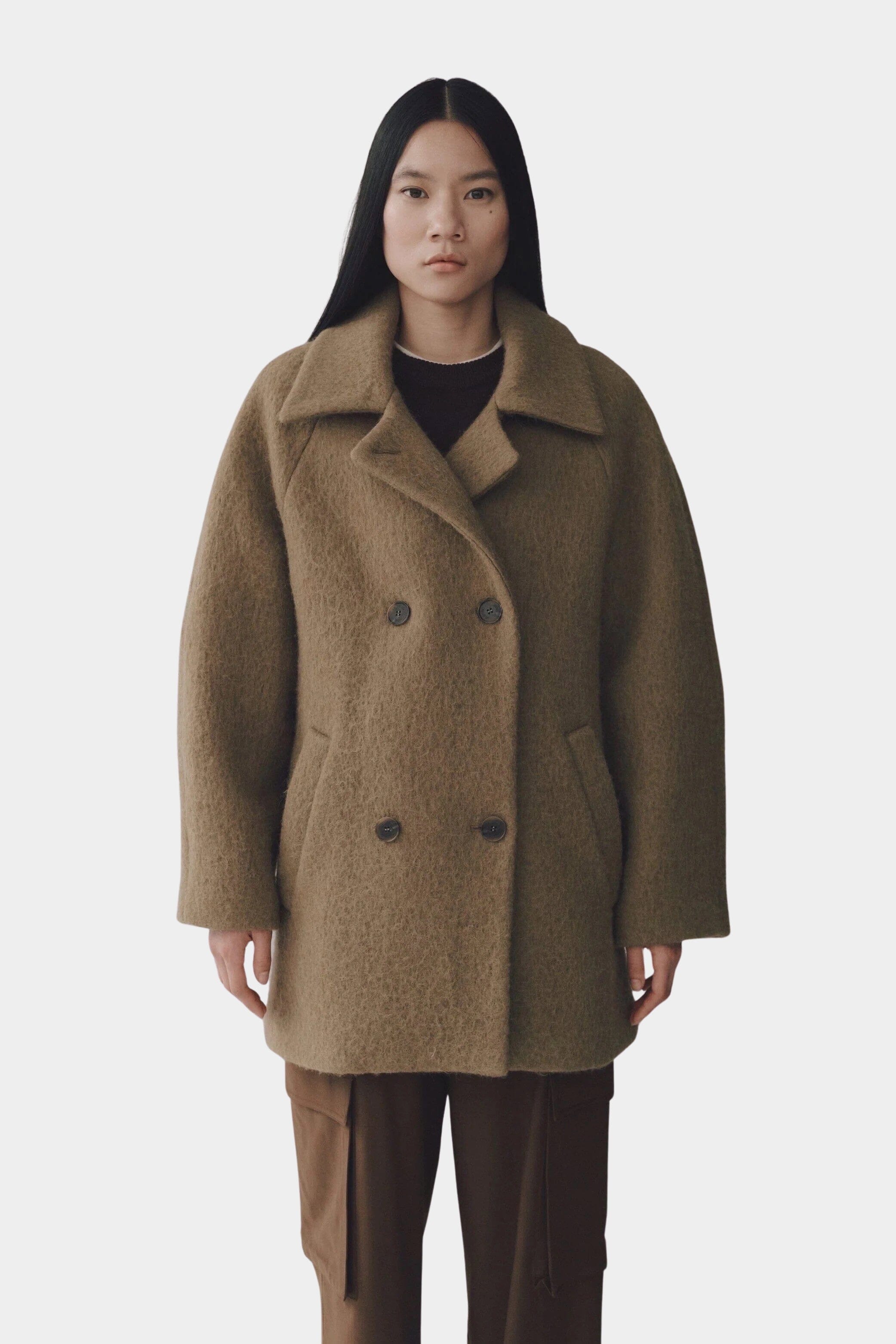 Mijeong Park | Wool & Alpaca Blend Boucle Coat In Camel - SHOP YUCCA Coats & Jackets MIJEONG PARK - YUCCA 