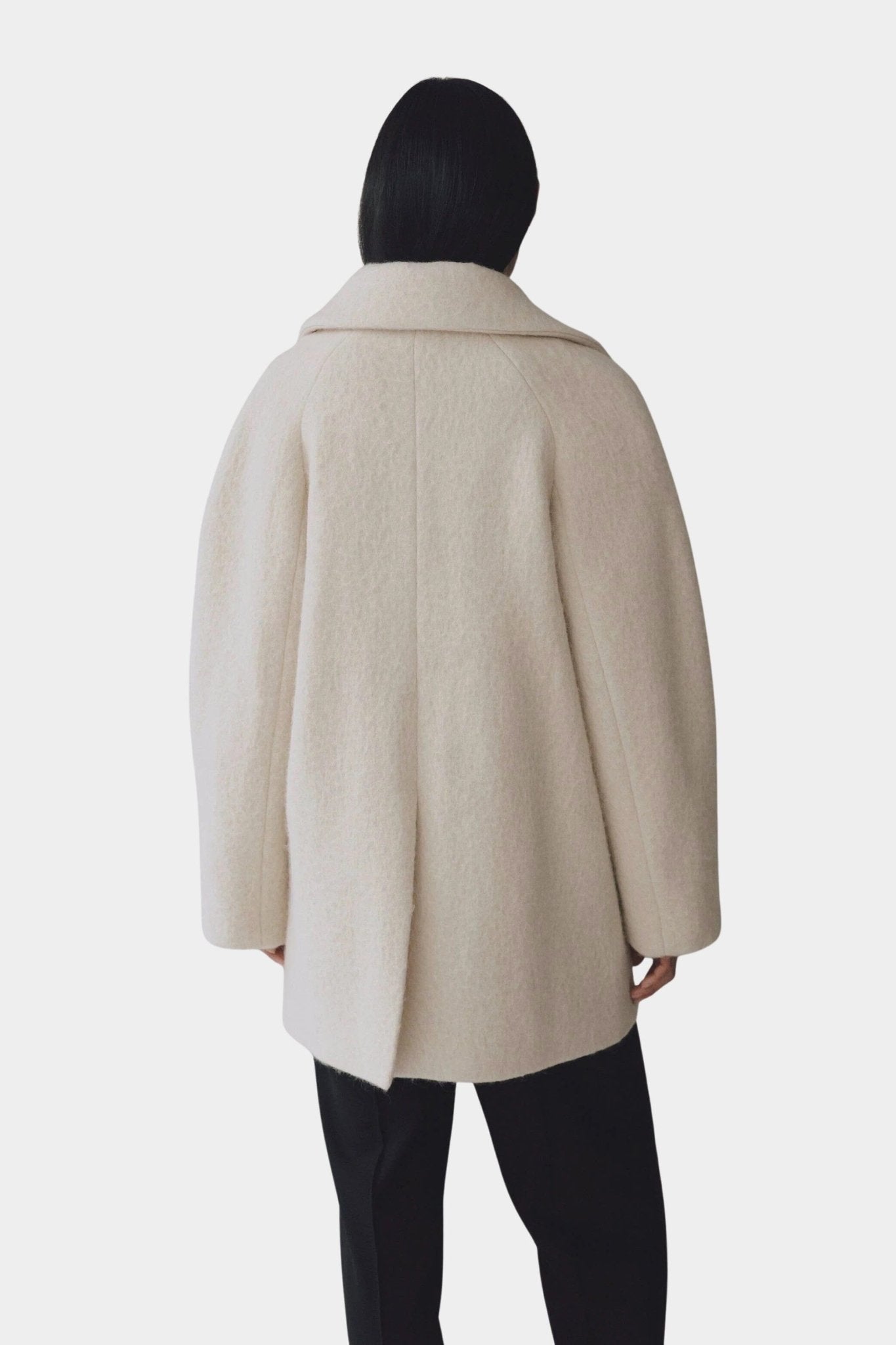 MIJEONG PARK - Wool & Alpaca Blend Boucle Coat - Cream - SHOP YUCCA Jackets & Coats - MIJEONG PARK - YUCCA, Women’s clothing store Denver, women’s clothing website, women’s high quality jackets, women’s high quality coats, women’s high quality outerwear.
