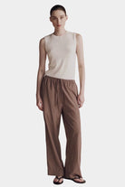 Mijeong Park | Cotton Blend Sleeveless Knit Top in Ivory - SHOP YUCCA Shirts & Tops MIJEONG PARK - YUCCA 