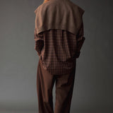Cropped Barrel Leg Pants, Brown
