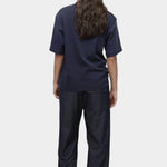 Mijeong Park denim drawstring pants back detail elastic waistband patch pocket wide leg womens designer trousers