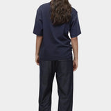 Mijeong Park denim drawstring pants back detail elastic waistband patch pocket wide leg womens designer trousers