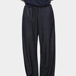 Mijeong Park denim drawstring pants wide leg relaxed fit elastic drawstring waist womens designer trousers full length