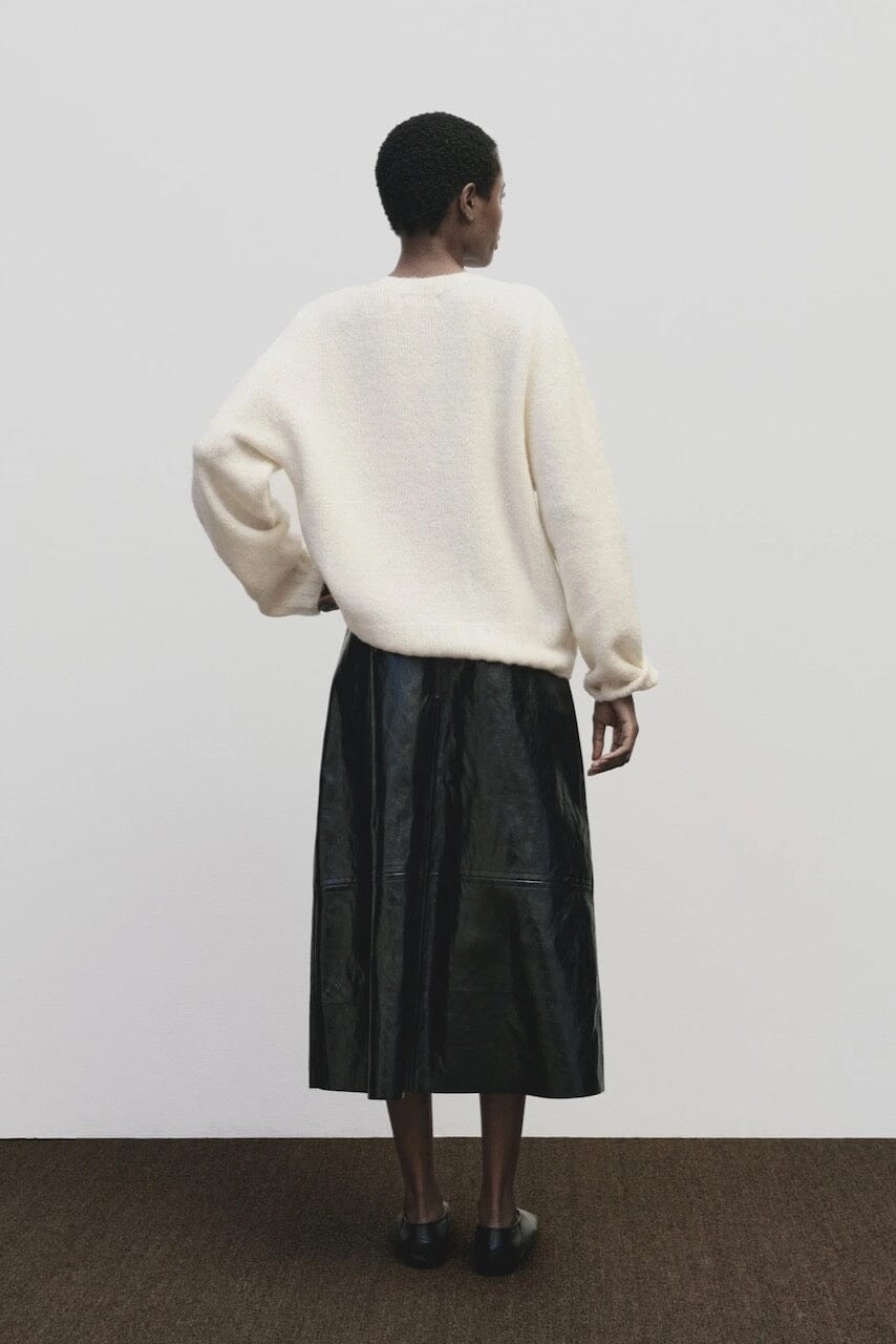 Mijeong Park - Faux Leather Skirt - Black - Skirts - YUCCA, women’s elevated skirts, clothing boutiques near me.