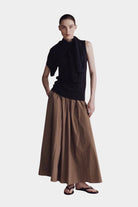 Mijeong Park | Gathered Maxi Skirt in Brown - SHOP YUCCA Skirts MIJEONG PARK - YUCCA 