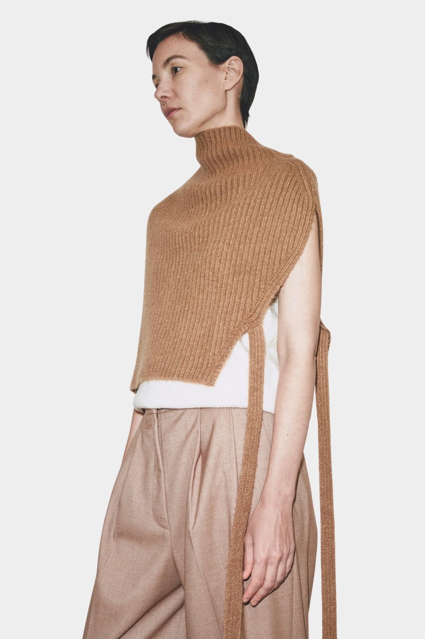 Mijeong Park - Neck Warmer - Camel - Knitwear - YUCCA, ageless fashion, at the moment clothes, elevated basics.