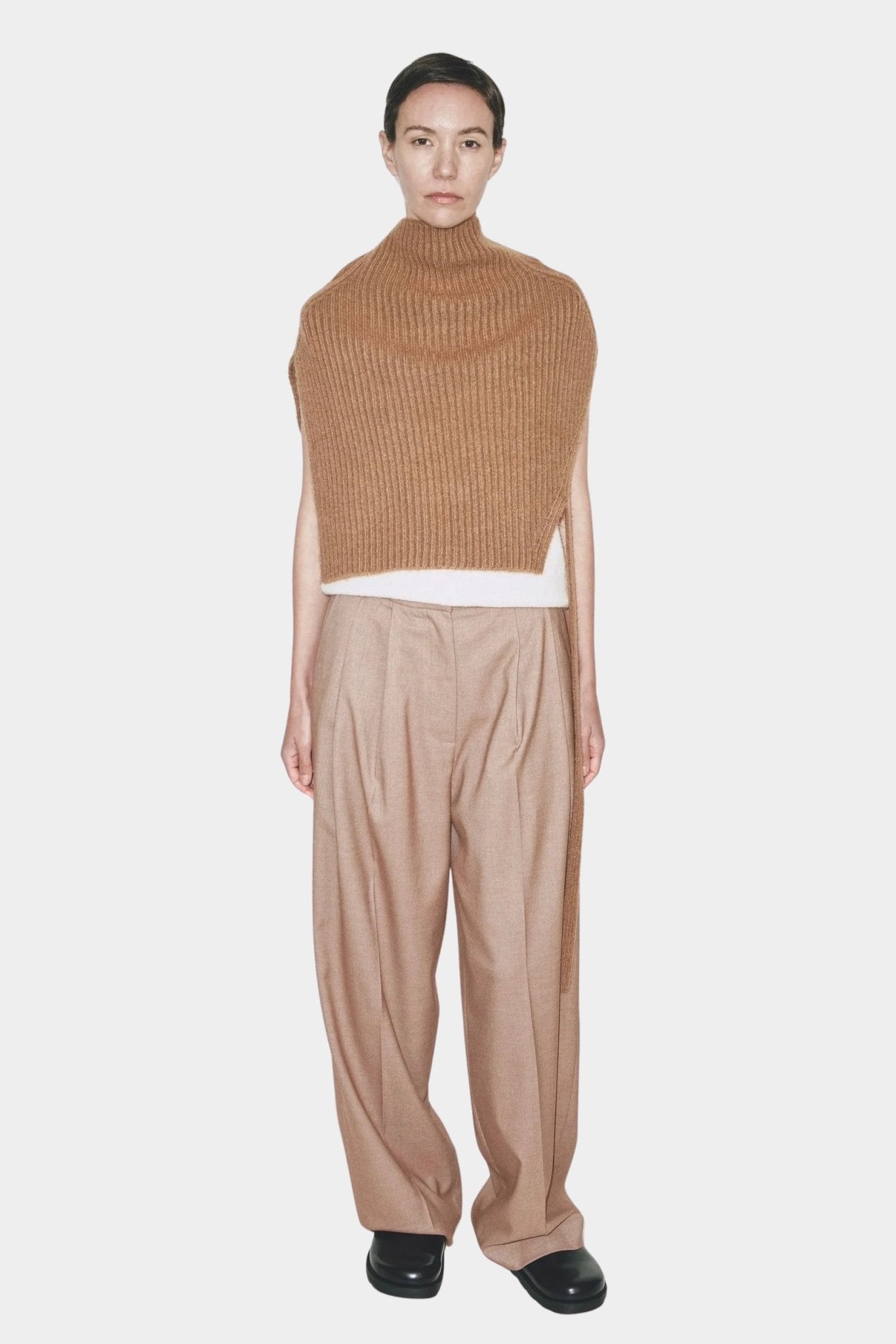 Mijeong Park - Neck Warmer - Camel - Knitwear - YUCCA, ageless fashion, at the moment clothes, elevated basics.